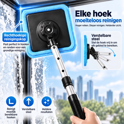 Alles-in-één magnetische glasreiniger — dubbelzijdige reiniging, wasbare pads en veelzijdig gebruik voor thuis en in de auto | Eén set. Helderder glas. Minder moeite. 💎