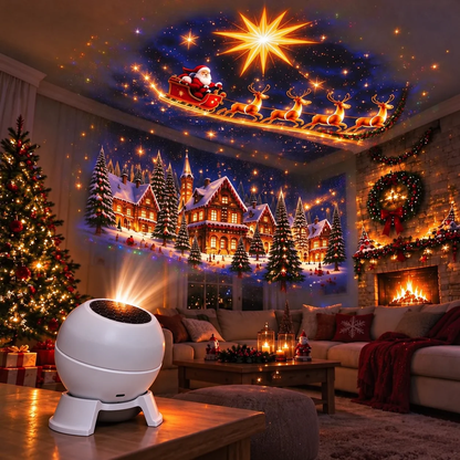 🍁🎄Draaibare kerstlichtprojector – 8 feestelijke motieven