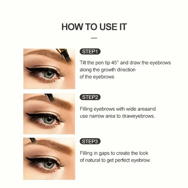 4-delige vloeibare wenkbrauwpen met gesplitste punt