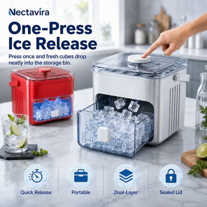🧊 Nectavira® 2-in-1 ijsblokjesvorm met opbergbak
