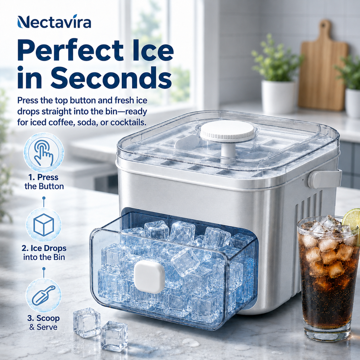 Nectavira ice maker easy three-step tutorial