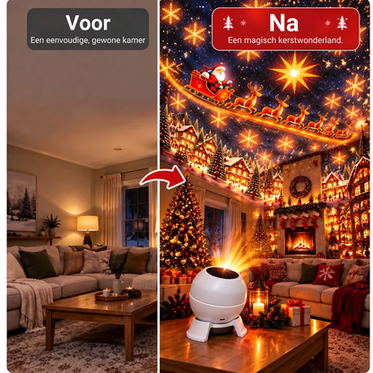 🍁🎄Draaibare kerstlichtprojector – 8 feestelijke motieven