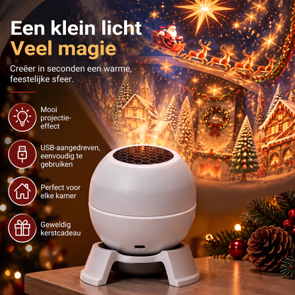 🍁🎄Draaibare kerstlichtprojector – 8 feestelijke motieven