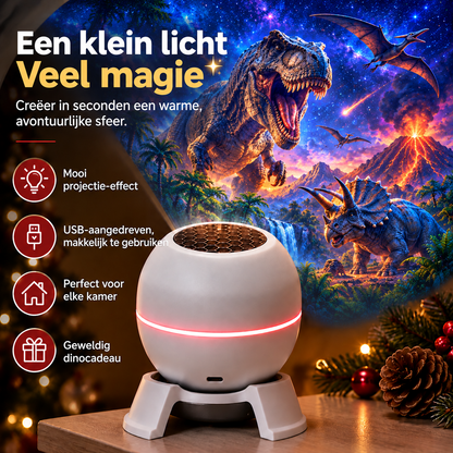 🦖🦕Draaibare kerstlichtprojector – 8 feestelijke motieven